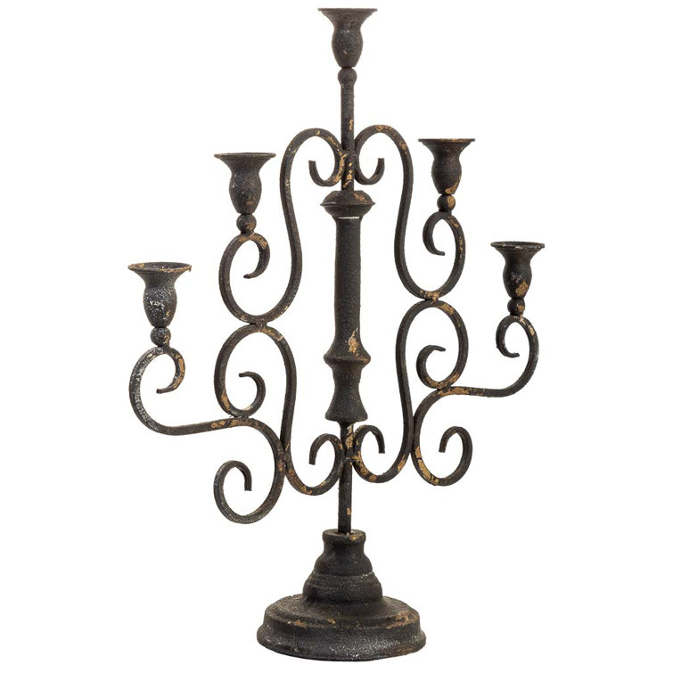 Metall-Kerzenleuchter Candelabra – 7-armig, Kupfer-Optik, 61 Cm Hoch